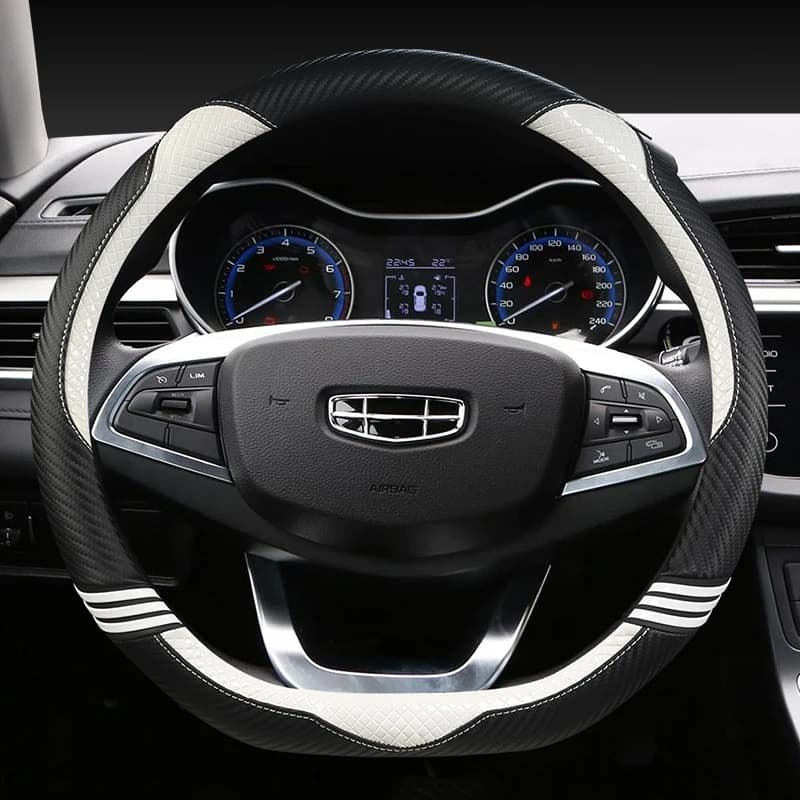 D shape 38CM plush leather cover for Geely Atlas Emgrand EC7 Coolray VW Golf 7 Hyundai Santa fe 2014-2020