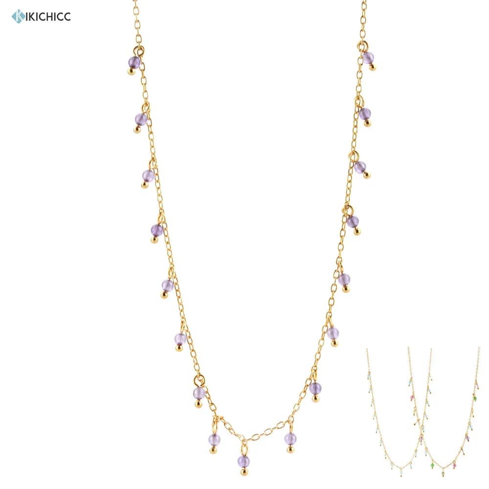 Kikichicc 100% 925 Sterling Silver Viola Pendenti E Ciondoli Perline Choker Del Pendente Zircone Catena Del Choker Della Collana di Lusso Per La Spagna Gioielli
