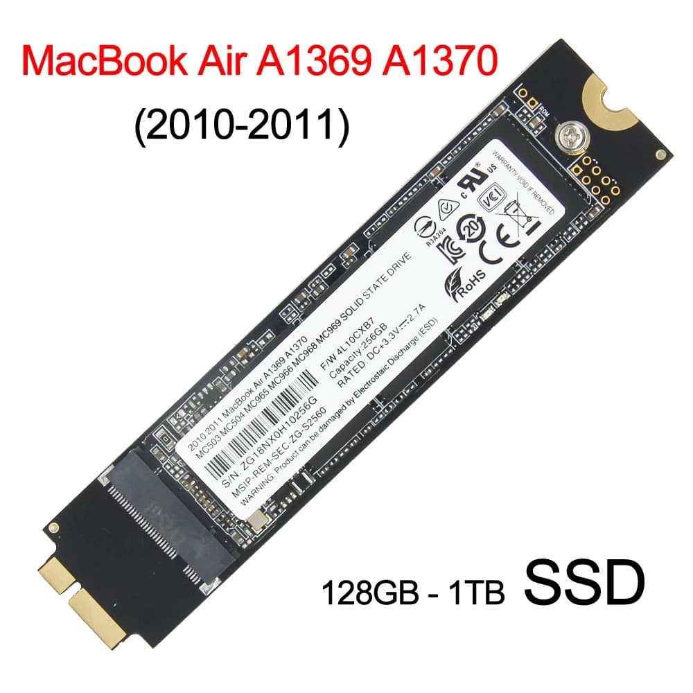 Nuovo SSD da 128 GB 256 GB 512 GB 1 TB per Apple MacBook Air A1369 A1370 HDD Unità a stato solido Mac Air 2010-2011 MacBook Air 3.1 4.1 SSD