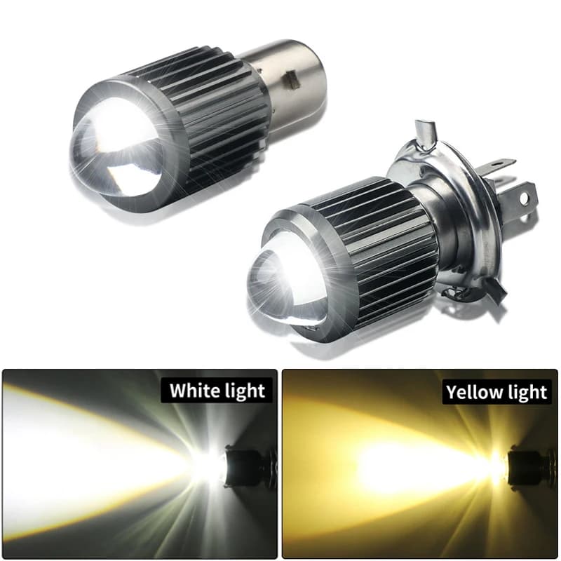 BA20D H4 LED Lampadine per fari moto Hi Lo Beam Moto 3000K 6000K Scooter ATV Accessori Condensazione Len Fendinebbia Bianco