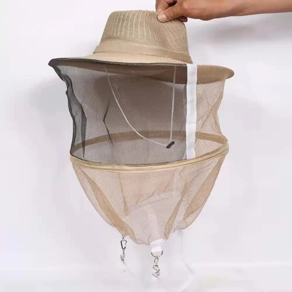 Cappello Protettivo per Apicoltore Anti-Ape in Nylon con Rete e Velo, Cappello Protettivo per Apicoltura, Comodo Stile Cowboy