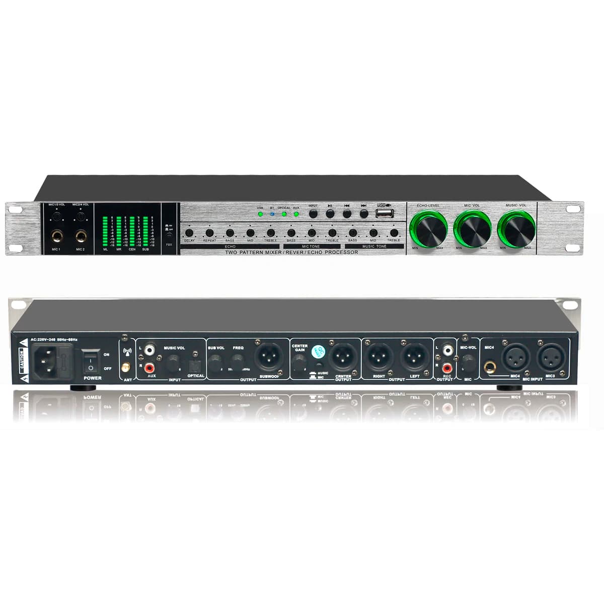 Effetto professionale Processore di effetti audio Microfono cablato wireless Preamplificatori audio digitali USB X8