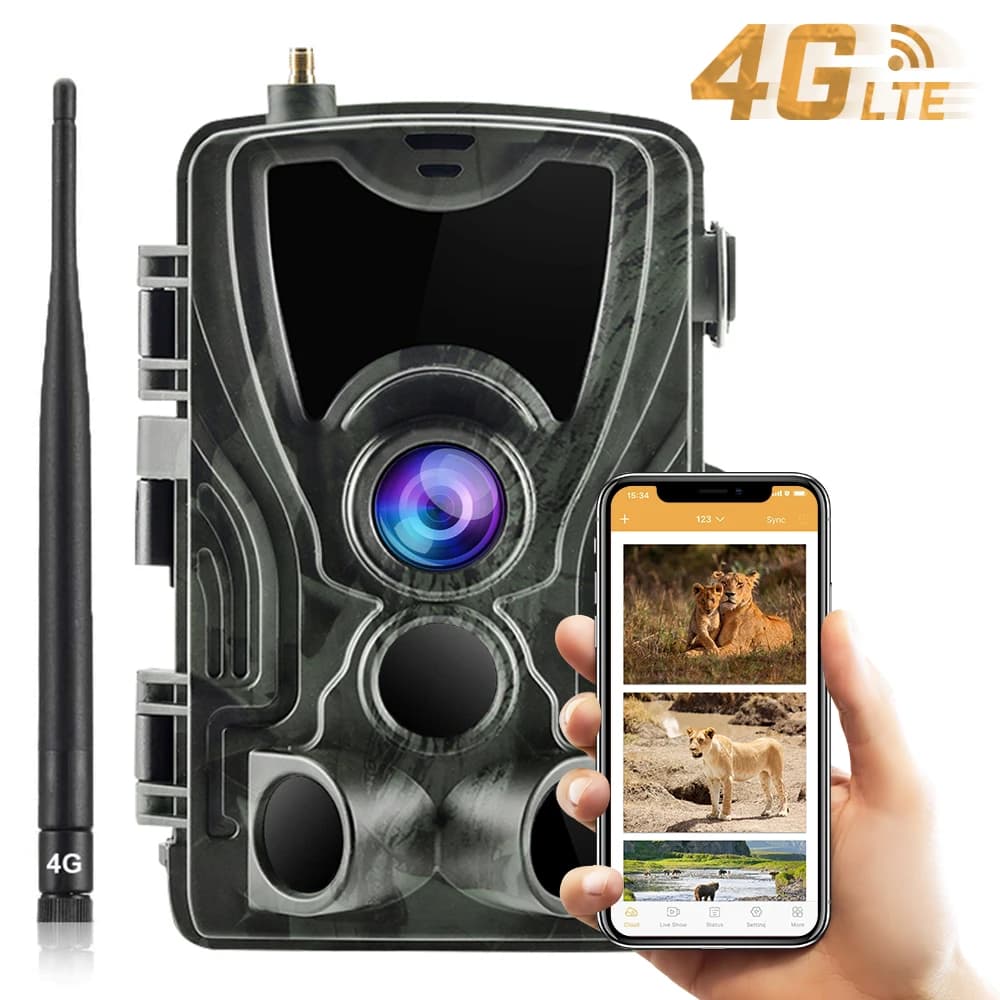 Fotocamera da Caccia Wireless 4G 4K 30MP HC801PRO - Trasmissione in Diretta, App Gratuita, Servizio Cloud per Sorveglianza Fauna Selvatica
