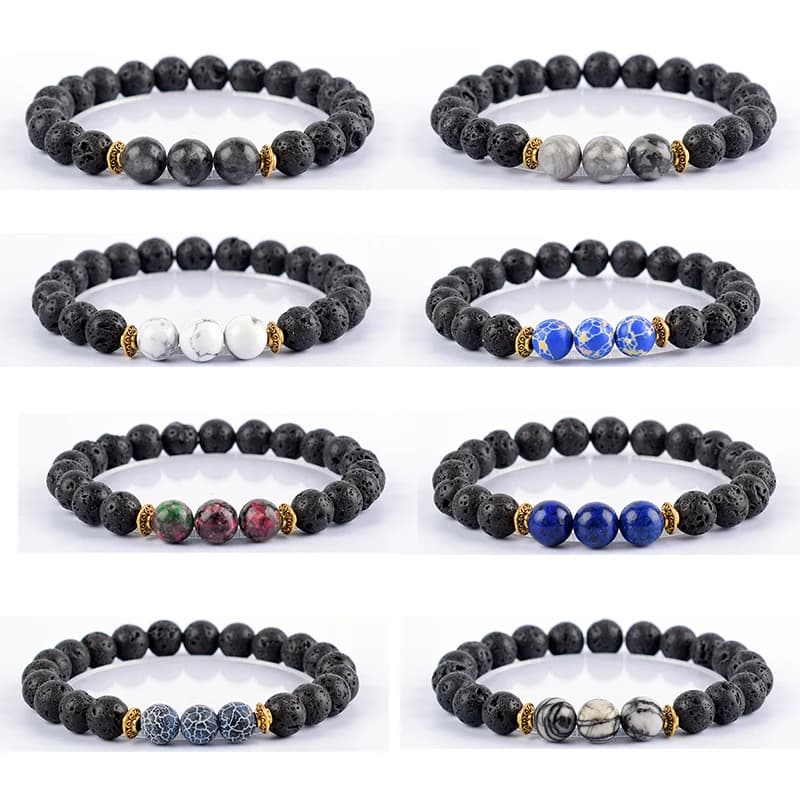 Fashion Tiger Eye Lava Bracelet for Women Men Kpop Energy Nature Stone Beads Labradorite Charm Jewelry Yoga Oil Diffuser Pulsera