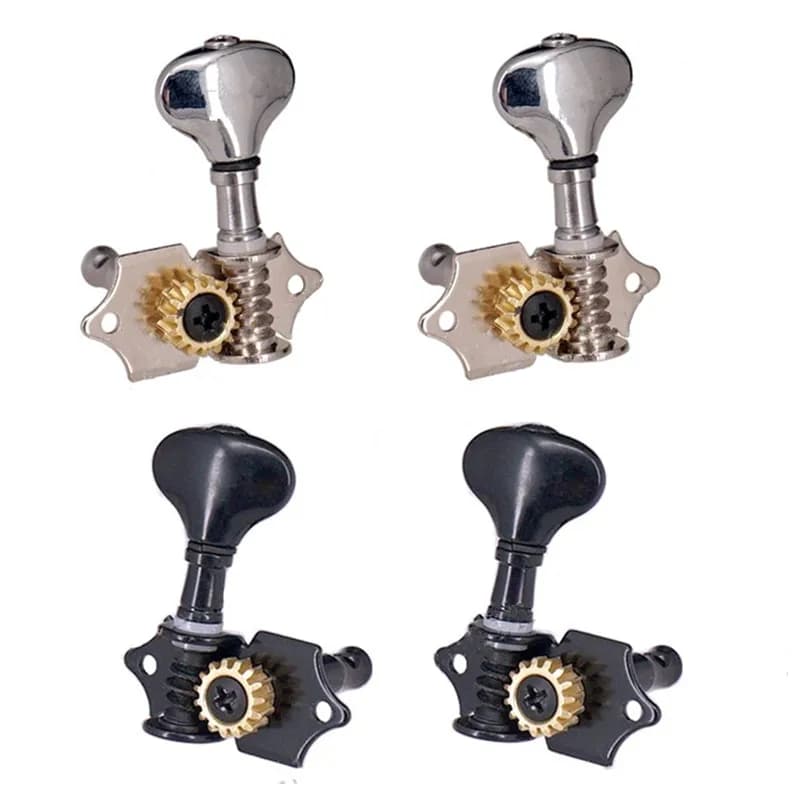 Un set di 2R2L coda di pesce pulsante aperto ingranaggi piroli chiavi sintonizzatori testa della macchina per ukulele 4 corde strumento musicale accessori
