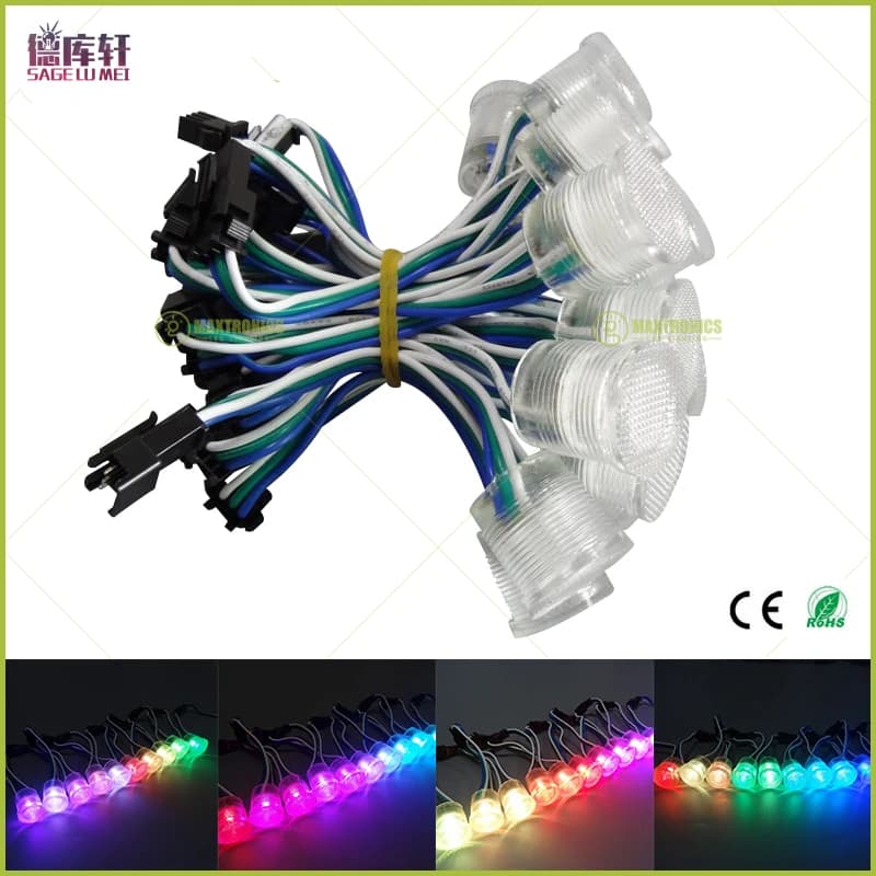 DC5V ws2811IC 20mm diametro trasparente coperchio led modulo stringhe SMD 5050 RGB led digitale pixel light IP68