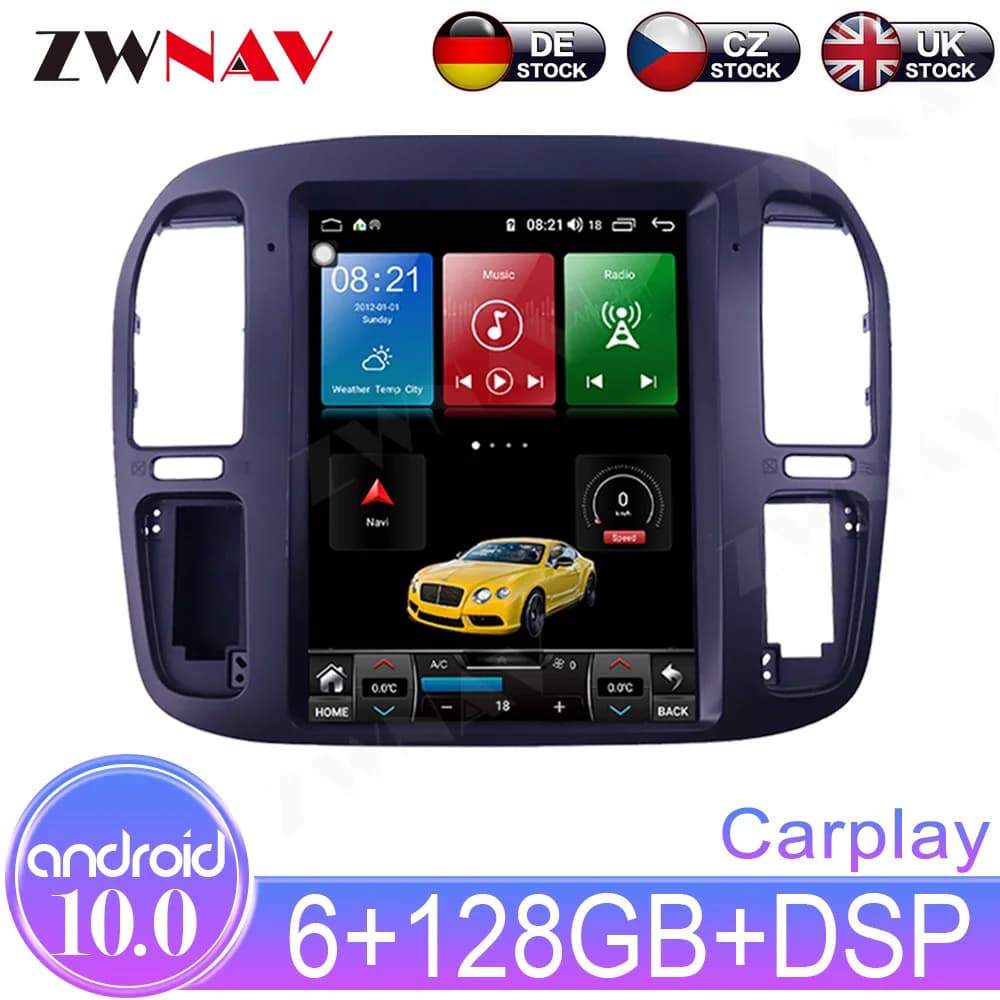 Android 10.0 Car Radio Multimedia Player For Lexus LX470 Toyota Land Cruiser LC100 1998 - 2007 Auto GPS Navi Stereo