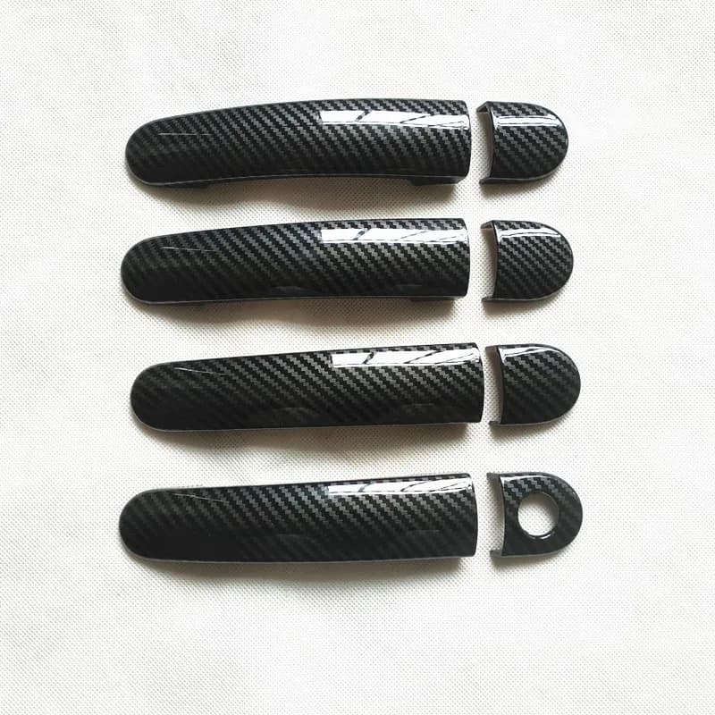 Adatto per Volkswagen VW Polo Mk4 Mk5 6R accessori copertura della maniglia della porta Trim maniglie coperture imitazione plastica fibra di carbonio