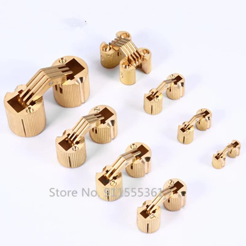 Cerniere per mobili in ottone rame 8-18mm cerniere per porte invisibili nascoste per armadio nascosto cilindrico per confezione regalo Hardware