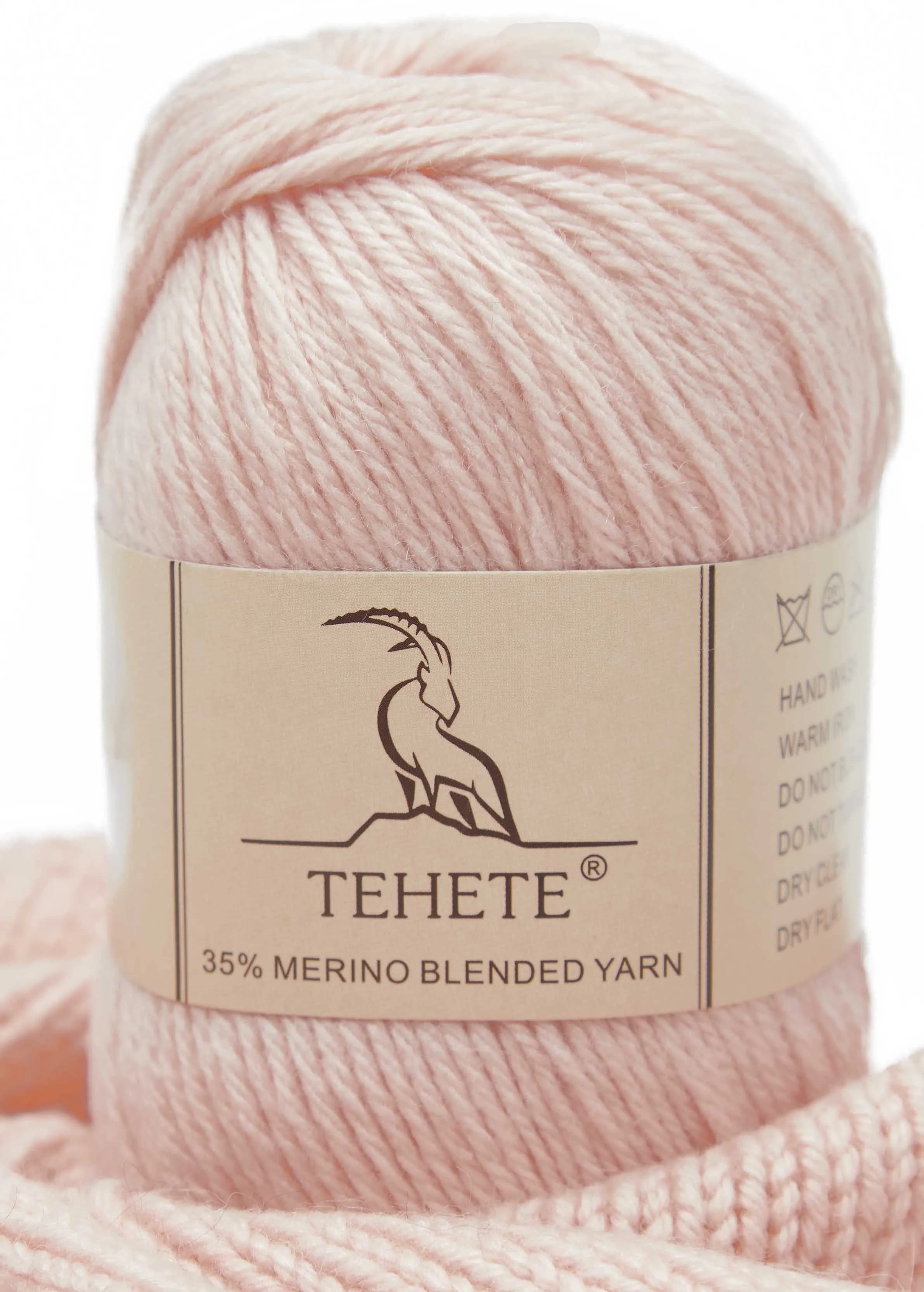 TEHETE 35% filato di lana Merino per maglieria a mano 4 strati morbido e leggero abbigliamento all'uncinetto lungo peluche fai da te filo di lana sciarpa di cachemire