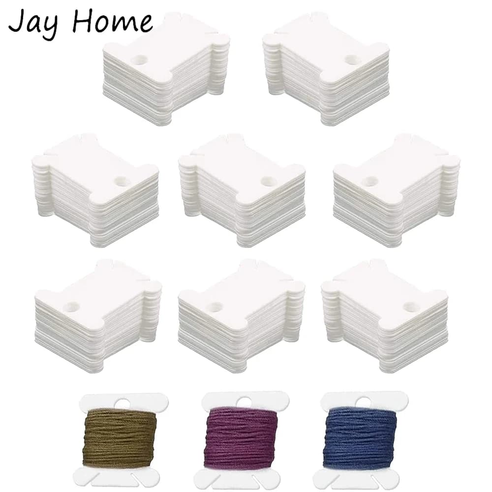 50/100 pz Bobine di Filo Interdentale di Plastica per Filo Da Ricamo Organizzatore Punto Croce Filo Avvolgitore Bobine di Stoccaggio FAI DA TE Strumenti di Cucito