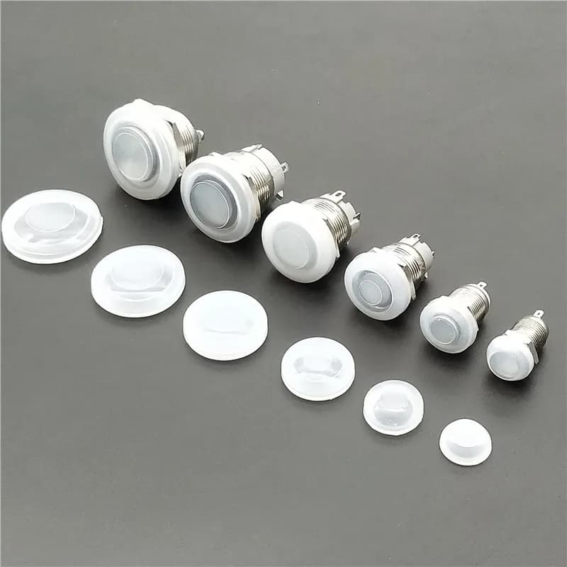 1 pz 12mm 16mm 19mm 22mm 25mm coperchio di protezione interruttore a pulsante in metallo tappo antipolvere impermeabile in Silicone