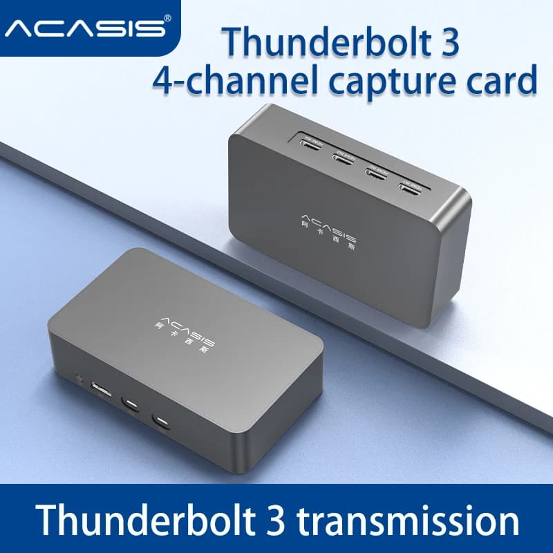 Acasis 4-Channel Thunderbolt3 HDMI-compatible External Video Capture Card vMix Director Switcher for Switch PS4 Live Broadcast