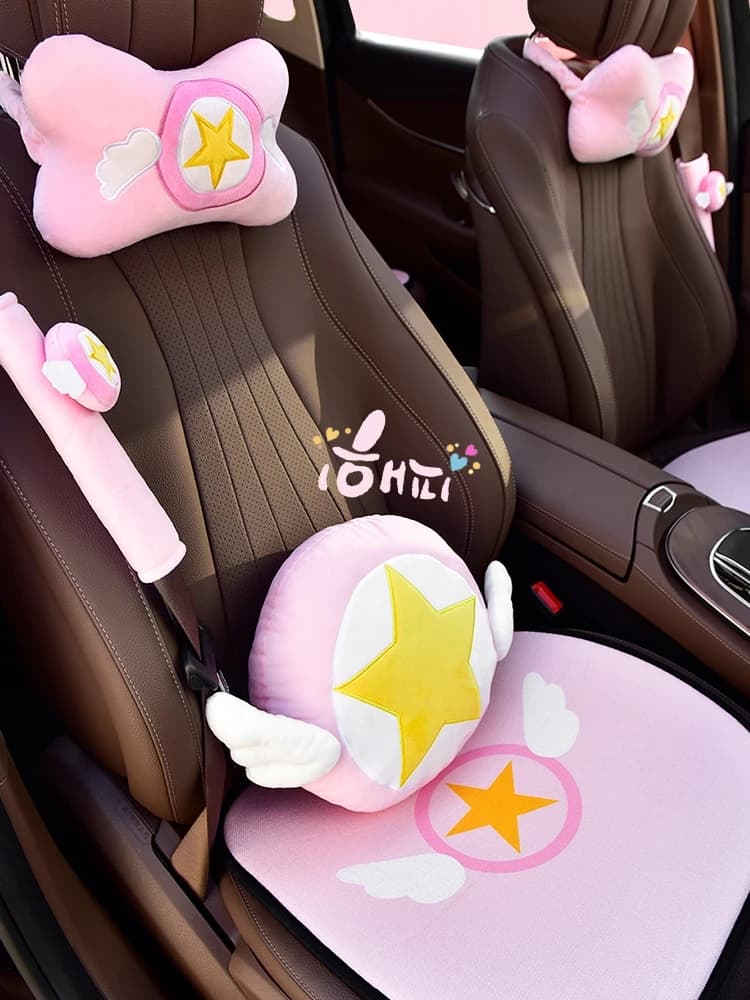 Simpatico angolo stella cuscino cervicale cartone animato seggiolino auto supporto lombare poggiatesta cuscino peluche accessori interni auto