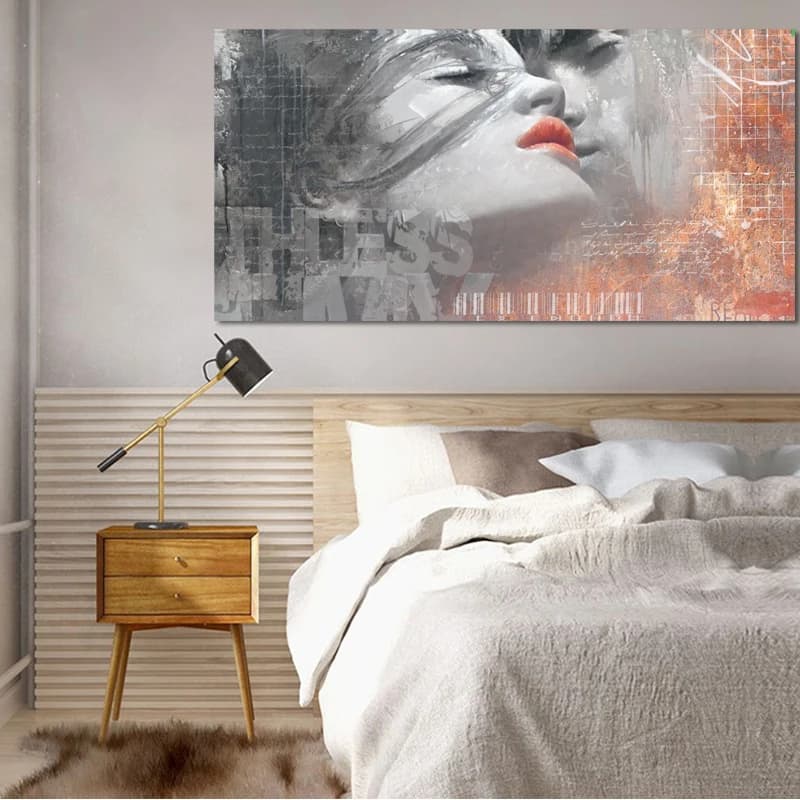 Painting on Canvas Images Wall Art Prints Modular Poster 1 Panel Graffiti Abstract Lover Kiss Home Decorations for Living Room Without Frame