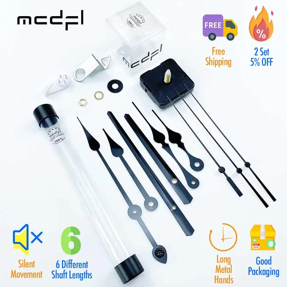 MCDFL DIY Wall Clock Mechanism Long Shaft silent table clock Sweep spare watch for parts
