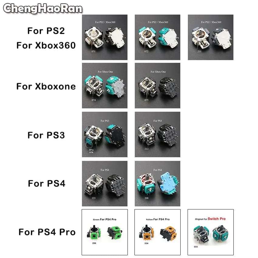 ChengHaoRan 10pcs 3D Analog Joystick Grips Stick per Dualshock 2 3 4 PS2 PS3 PS4 Switch Pro Controller per Xbox 360 Xbox One