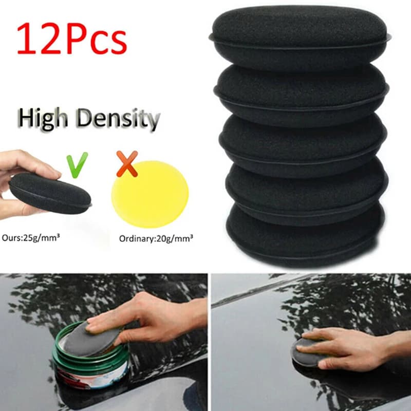 Schiuma auto Spugna 12 Pezzi In Schiuma di Spugna della Cera Applicatore Pulizia Detailing Pastiglie Auto Ceretta Polish Auto A Casa di Cura di Pulizia nero 10 centimetri
