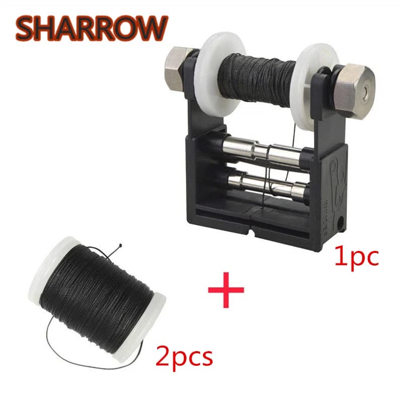 1Set Corda Server Jig In Metallo + Che Serve Cavo di Filo di Linea di Corda Dell'arco Protezione Cavo della Linea Spool Strumenti Per Tiro Con L'arco accessori
