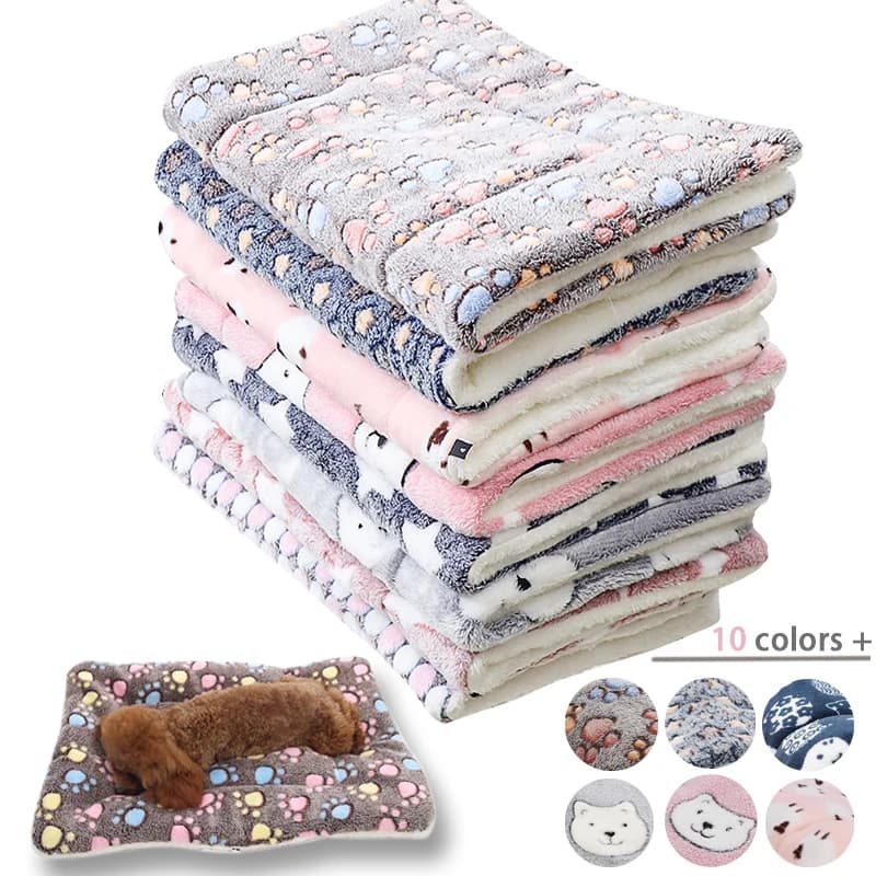 Cuscino in lana di flanella addensata per animali domestici morbido coperta per animali domestici materasso a motivi carino cucciolo di cane gatto cuscino per divano pace della mente copertura per dormire
