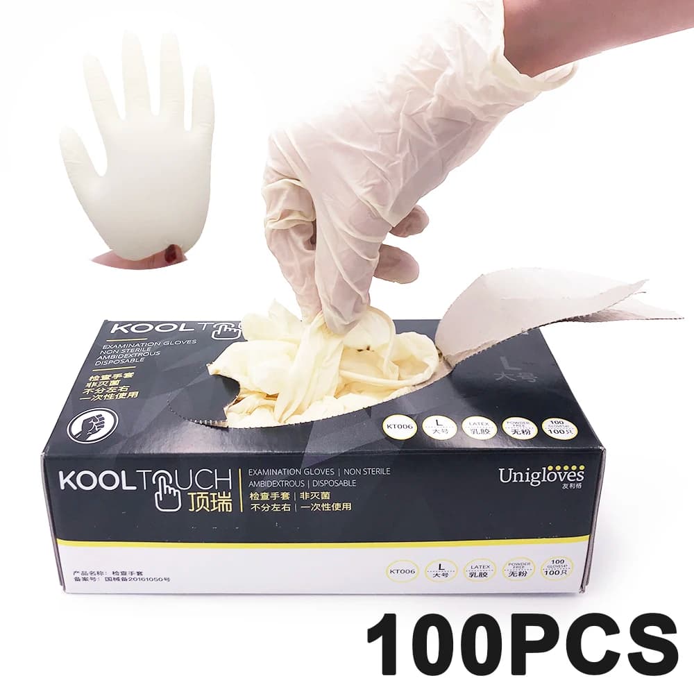 100 Pcs guanti monouso in Nitrile Touch screen guanti da visita in lattice di gomma senza polvere guanti comodi ambidestri Non sterili