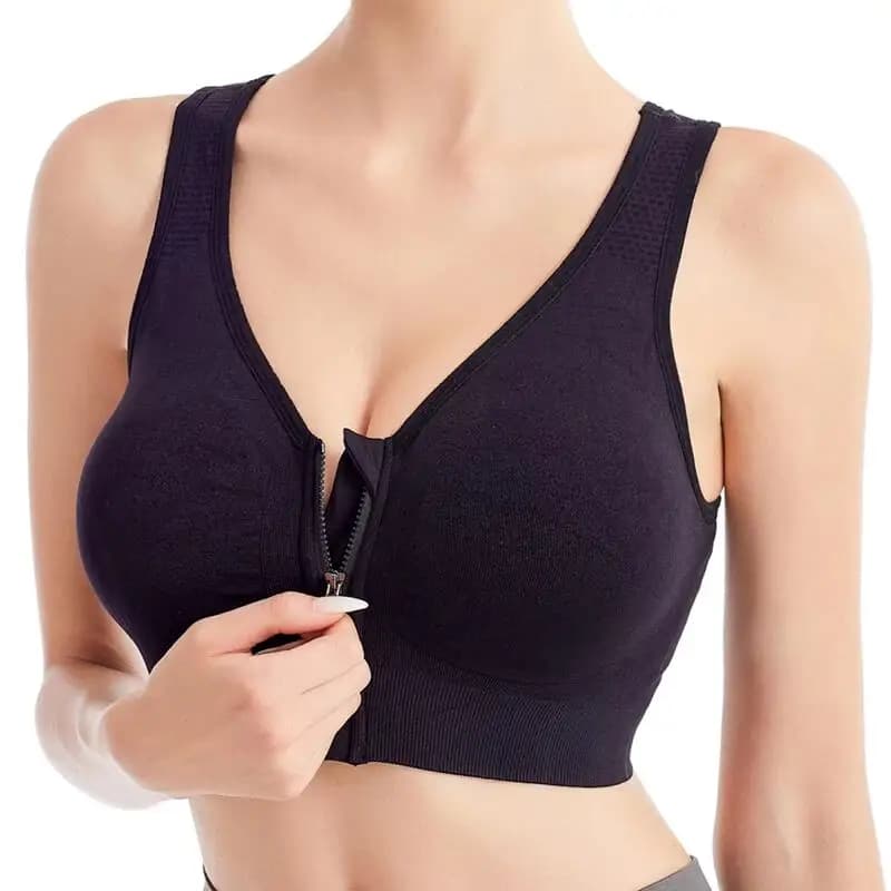 Sports bra with front hinge Women's Underwear Running Fitness Seamless bra Breathable shockproof without braces with ferret