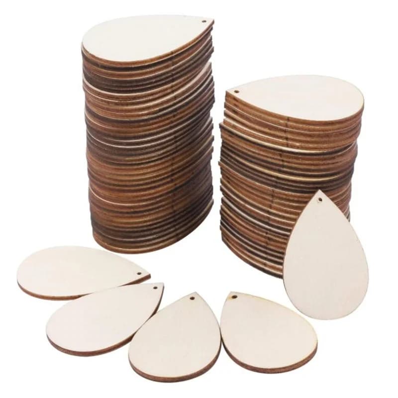 20pcs castone pendente in legno con orecchino in bianco per ciondoli fai-da-te braccialetti cerchio creazione di gioielli materiali forniture accessori
