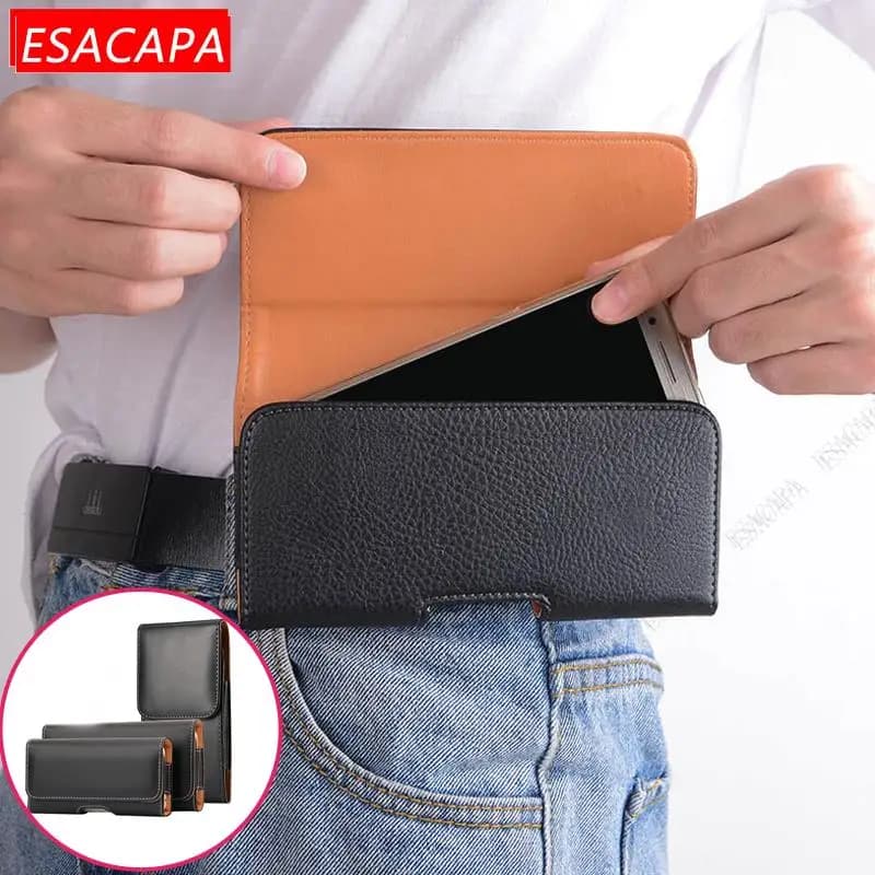 Custodia per fondina per telefono con clip da cintura per Samsung M32 A03S Xcover 5 A82 5G M62 Custodia in pelle a vita verticale per Galaxy Quantum 2