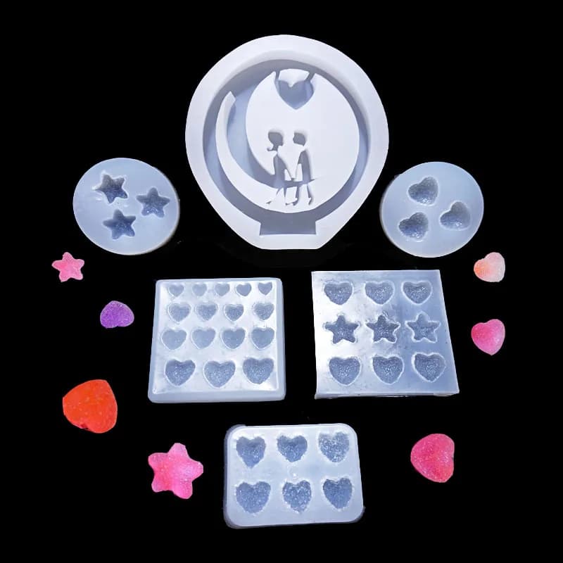 Amanti fai-da-te Love Star Gummy Candy stampo in Silicone stampi decorativi in resina epossidica per fiori secchi