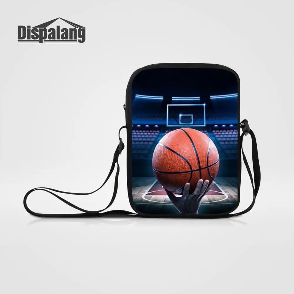 Borsa a Tracolla Mini 3D a Forma di Pallone da Basket per Ragazzi, Personalizzabile, Borsa Scolastica alla Moda per Uomo