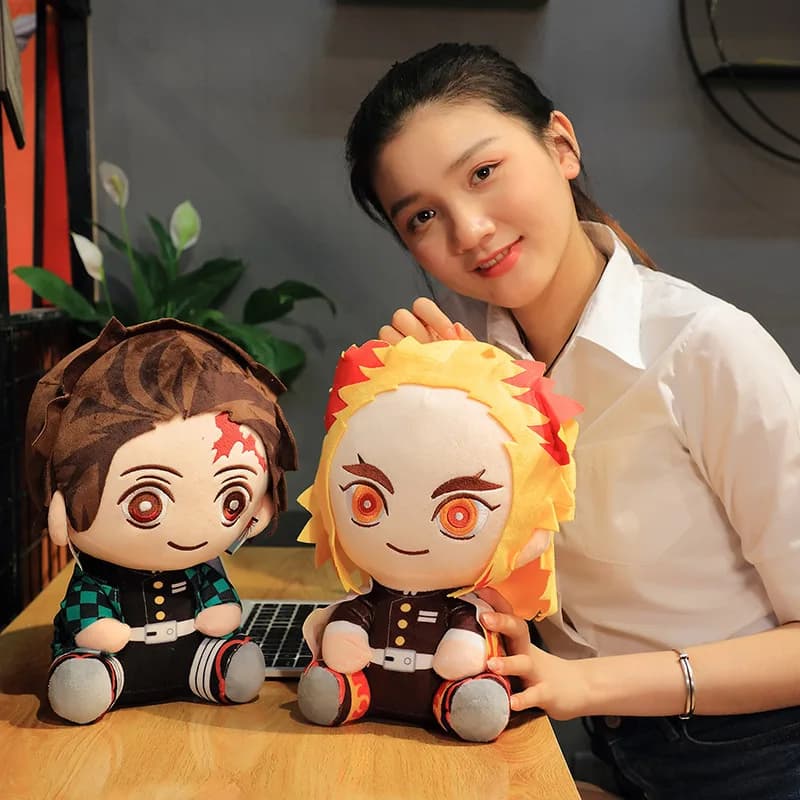 Anime Demon Slayer: Kimetsu No Yaiba Kamado Tanjirou Cosplay peluche bambola cuscino Kawaii farcito giocattolo regalo dei bambini