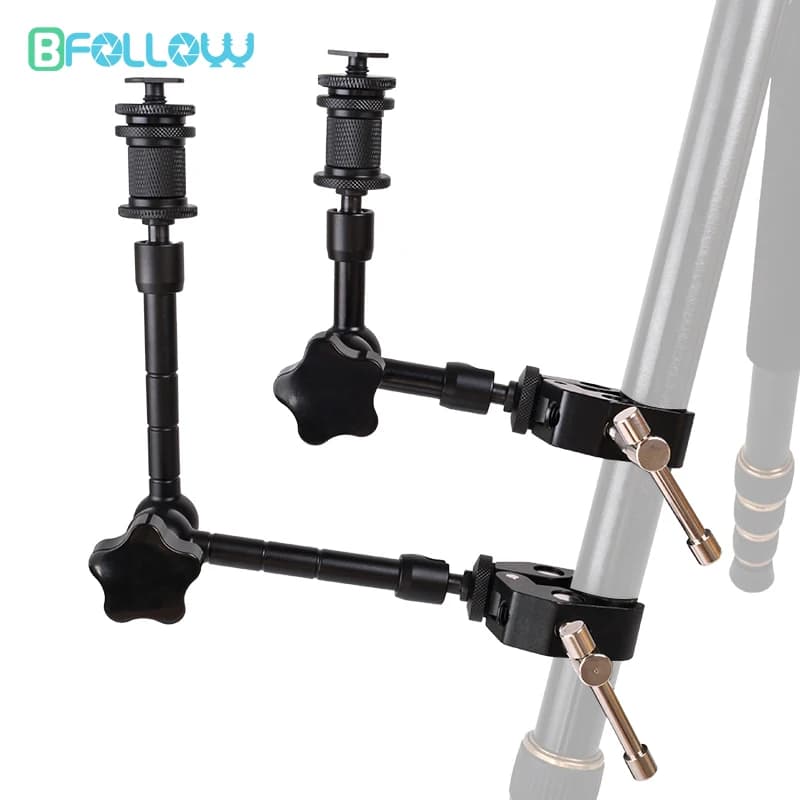 BFOLLOW Magic Arm articulated friction bracket for wall mounting with 7 inch clamp and 11 inch for camera monitor Webcam Video Camera Studio