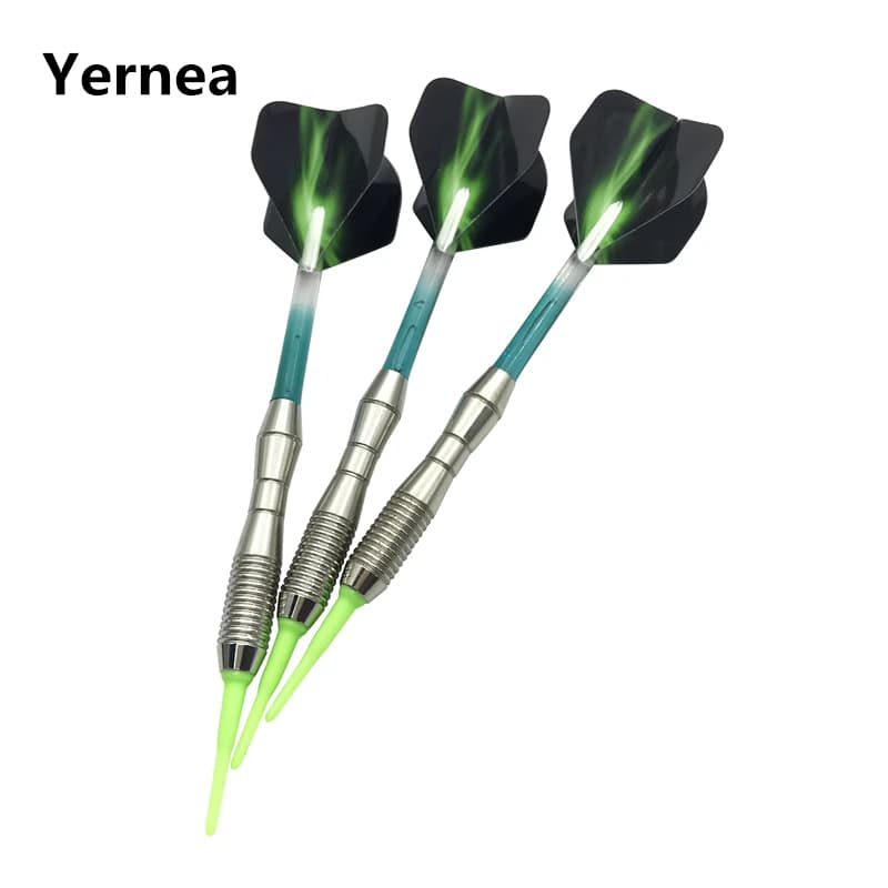 Yernea Nuovo 3 Pz/set Punta Morbida Freccette Sport Interni Intrattenimento Freccette Elettroniche Crystal Nyion Dart Shafts Aurora Wing