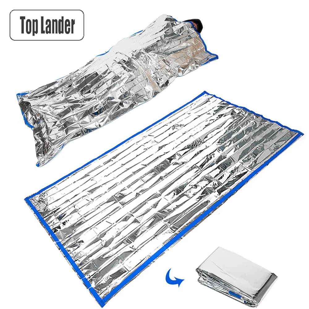 Sacco a pelo di emergenza di sopravvivenza all'aperto Army Portable Rescue Thermal Foil sacco a pelo da campeggio ultraleggero 1 persona