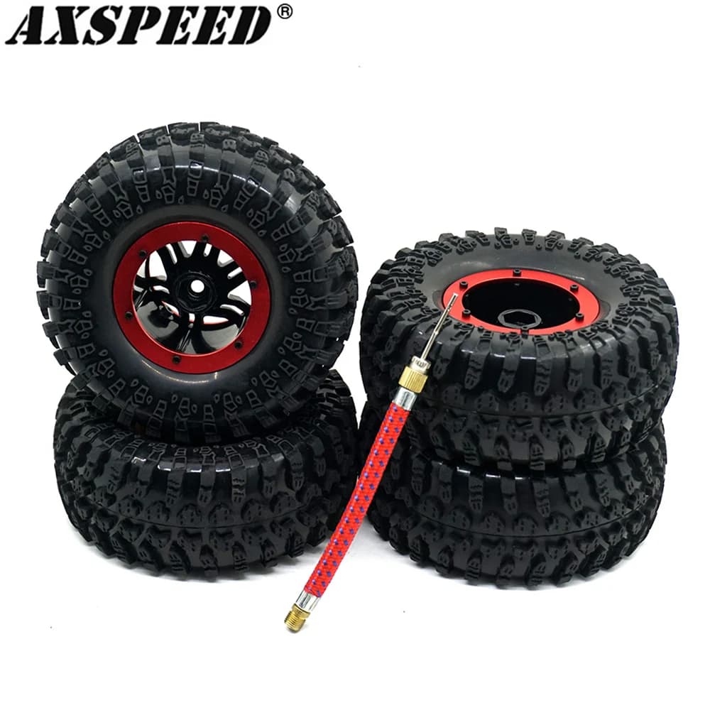 AXSPEED 4PCS pneumatici gonfiabili da 2.2 pollici Beadlock pneumatici mozzo pneumatico pneumatico per camion cingolato RC 1/10 Axial Wraith SCX10 TRX4