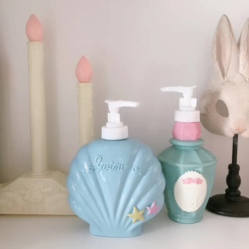250/350ml forma di conchiglia portatile pompaggio Dispenser di sapone lavandino del bagno doccia Gel Shampoo lozione liquido contenitore per bottiglie di sapone per le mani