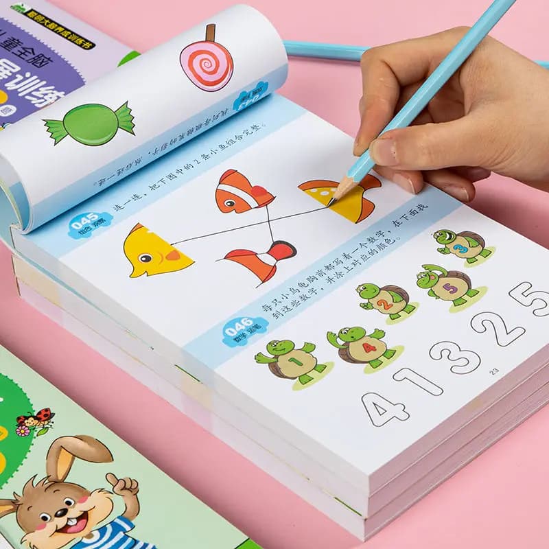 306 domande per l'addestramento allo sviluppo del pensiero del cervello intero dei bambini Libro puzzle Formazione sulla concentrazione per i bambini piccoli