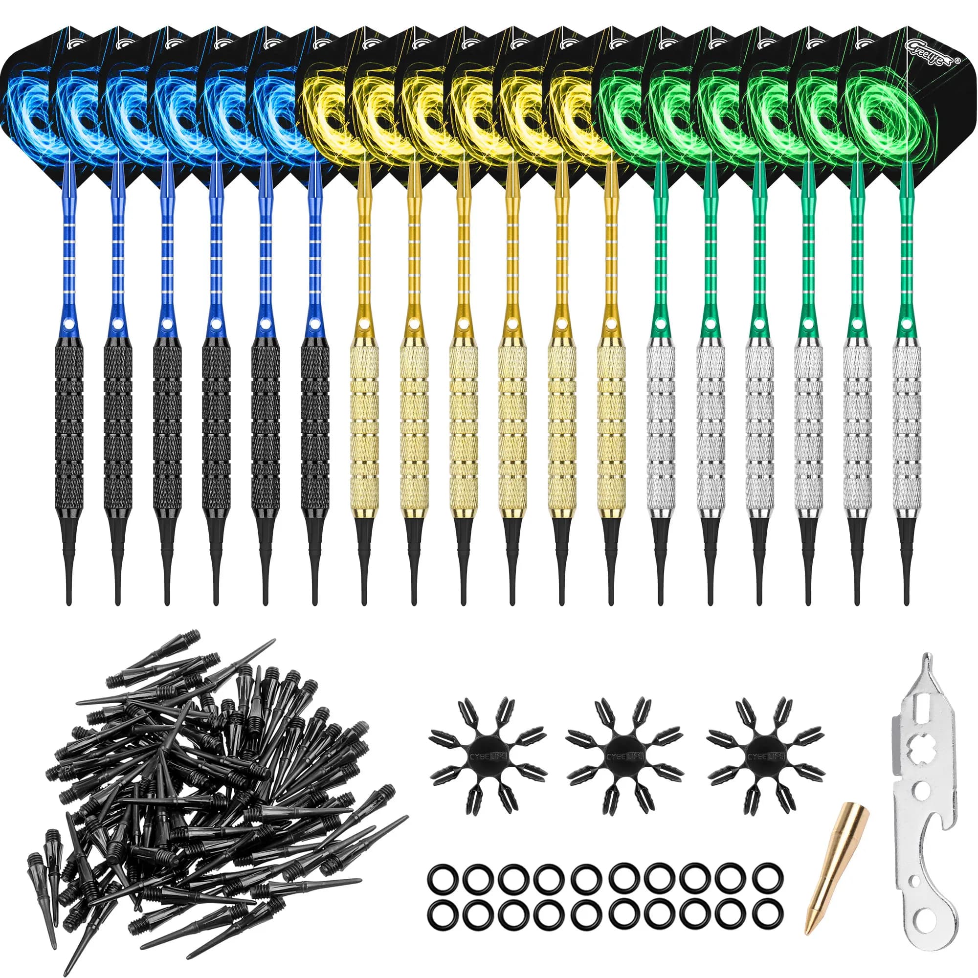 CyeeLife-Soft Dart Tips, Sicurezza professionale, Bar per famiglie, Gioco da interni, Intrattenimento, 18 g, 18 pezzi