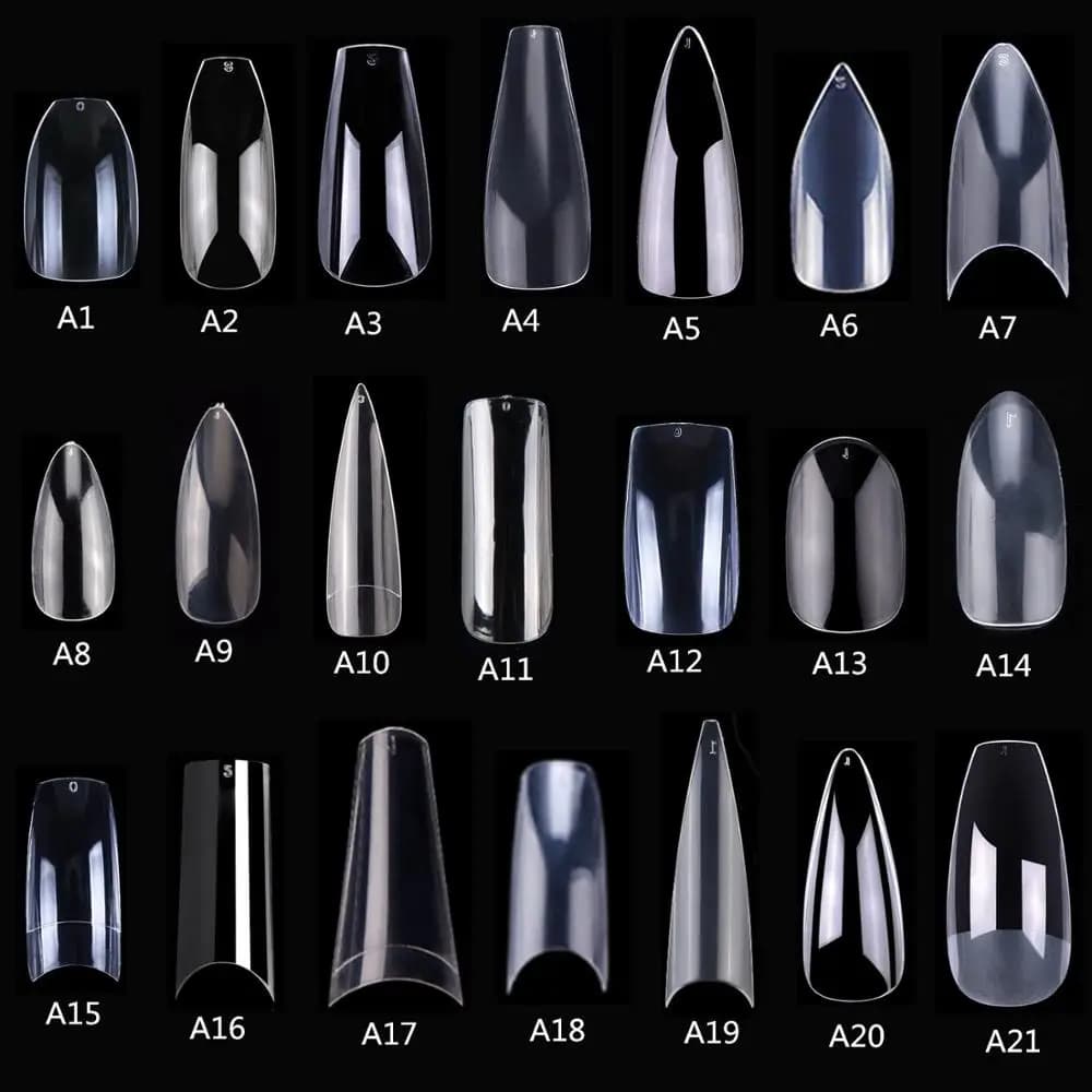 Makartt 500pcs Coffin Fake Nail Tips Clear Natural XL Gel Tips Full Cover False Acrylic Stiletto Ballerina Nails Press on Nail