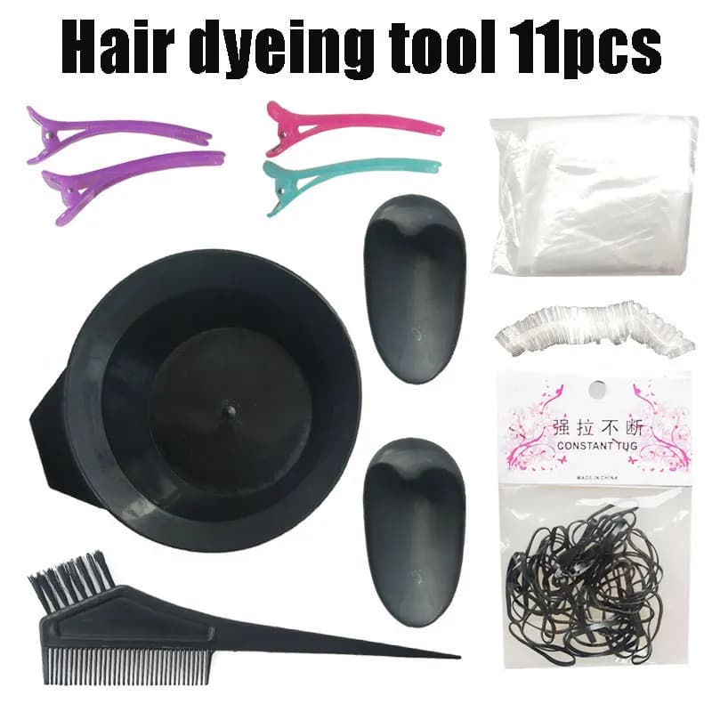 Spazzola per tintura per capelli ciotola per crema per tintura per capelli spazzola per colorare pettine clip per tappi per le orecchie kit per mantella per tintura strumento per tinture per capelli per parrucchieri