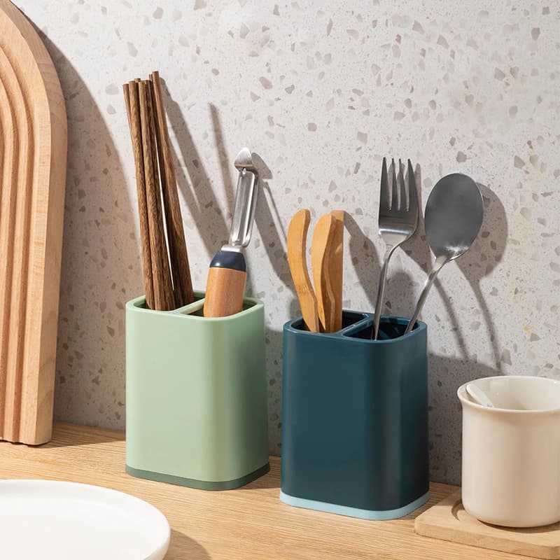 Plastic Baquettes Spoon Storage Box Kitchen Box Exhaust Trash Flat Extrusion Sliding Crockery Organizer Container Dryers