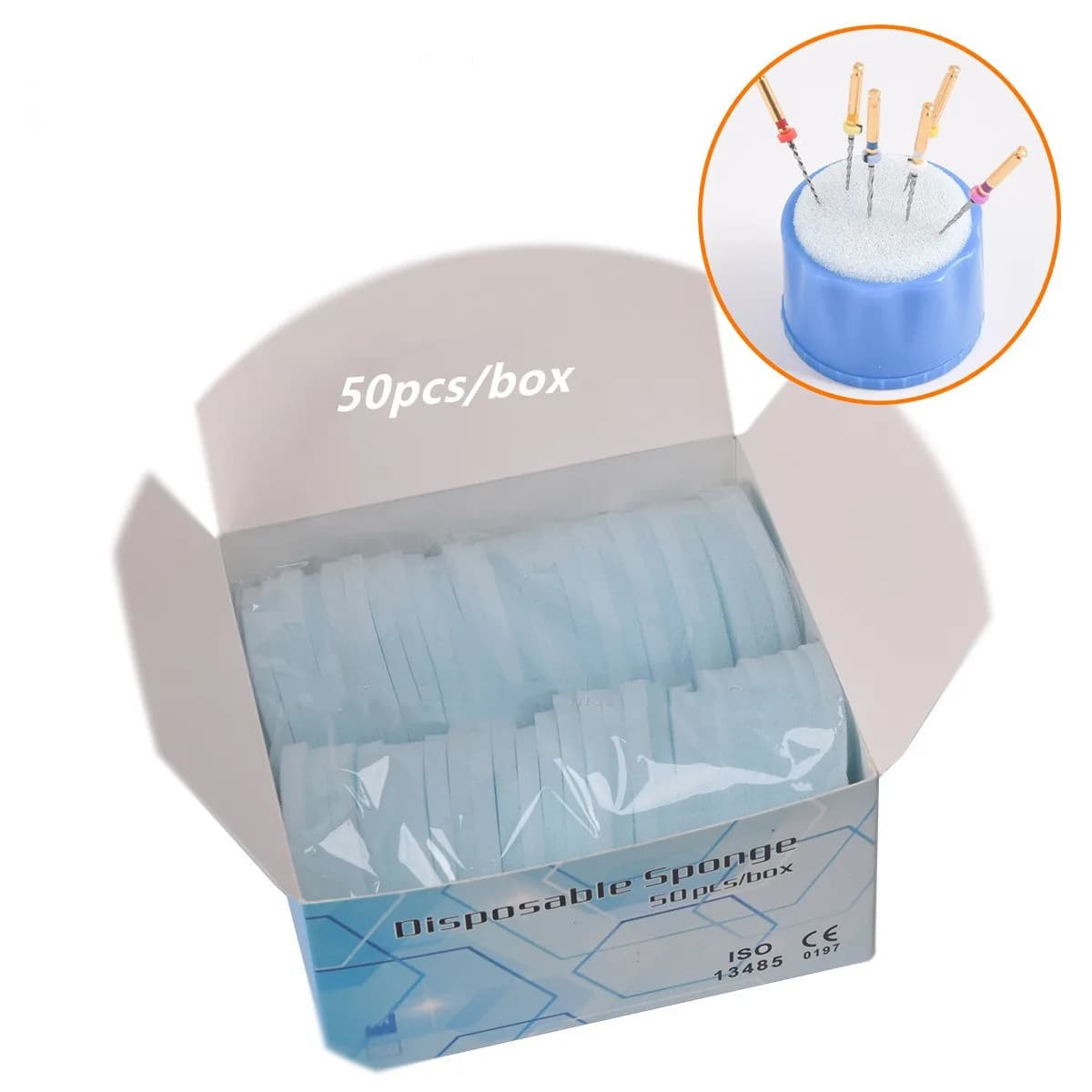 50pcs spugna usa e getta morbido dentista schiuma File pulizia dentale pulito supporto sostituzione cura orale sbiancamento dei denti fornitura di strumenti
