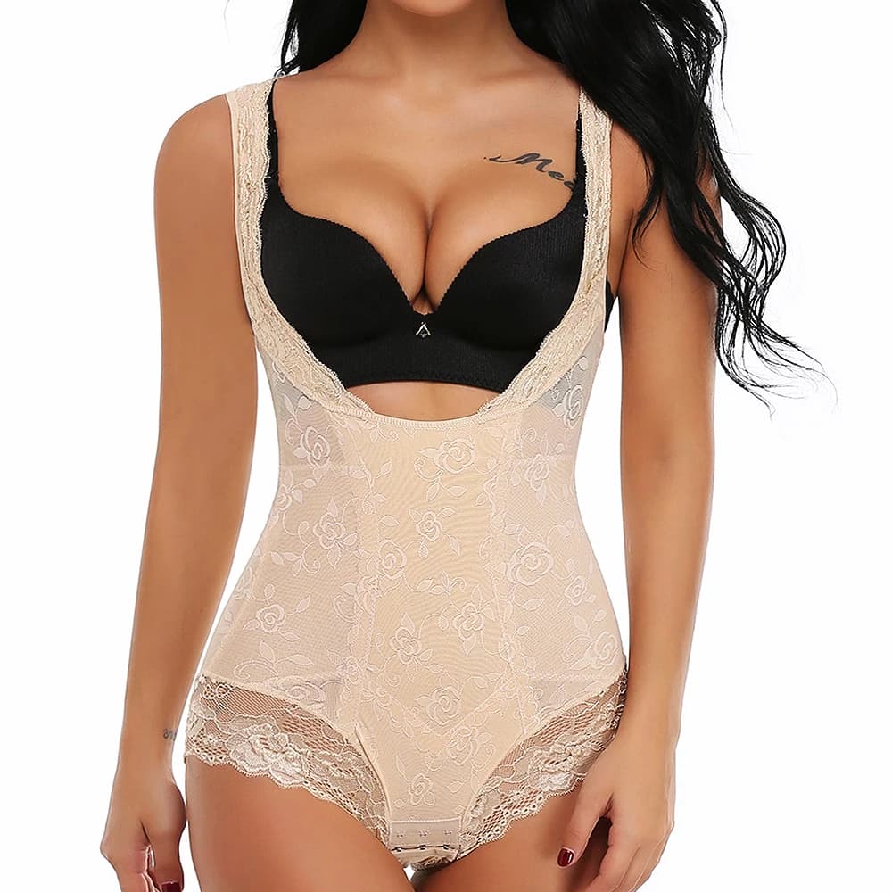 Miss Moly Lace Full Body Shaper Tummy Control Body Vita Cincher Sottoseno Shapewear Dimagrante Trainer Mutandine Griglia Corsetto