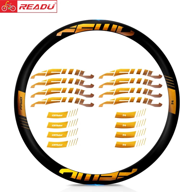 READU adesivi per biciclette Road Bike 2021 F4R Set di ruote adesivi per cerchioni per biciclette accessori per biciclette da ciclismo