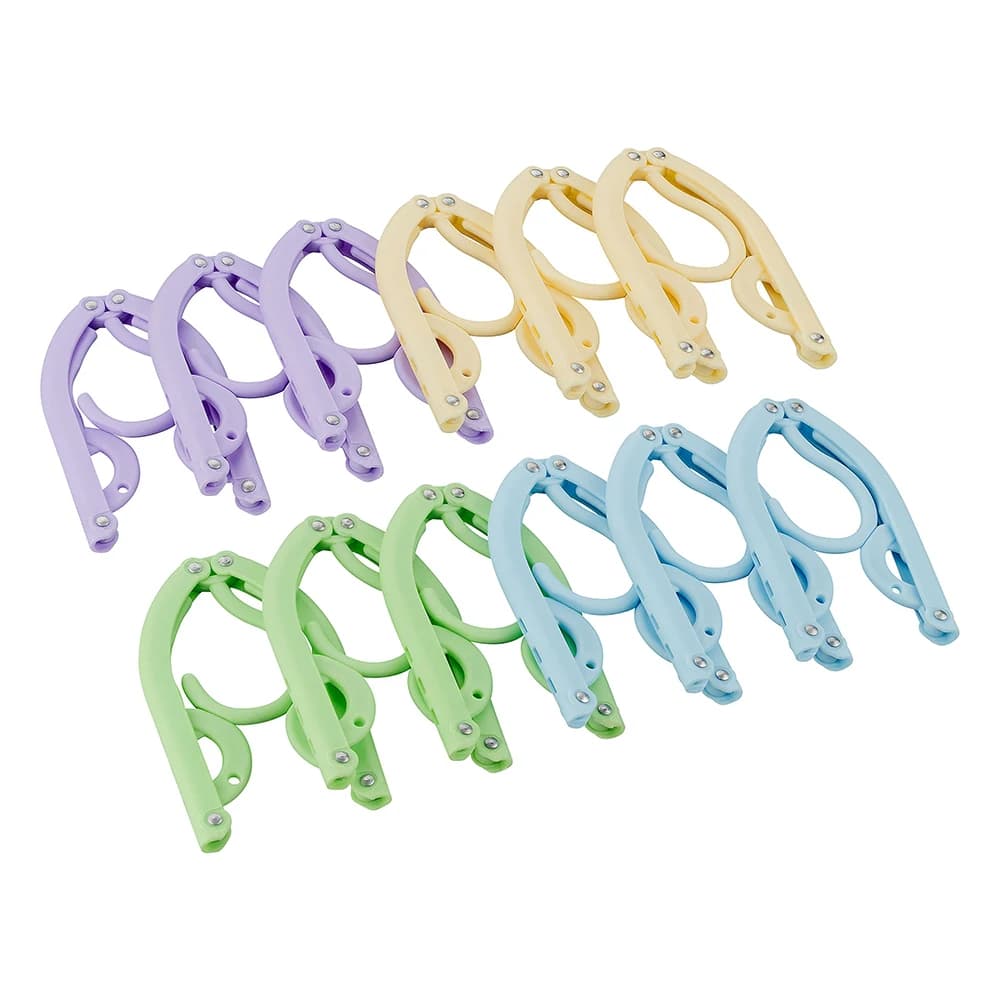 12 pcs/set clothes hangers folding family anti-slip clothes rack for outdoor travel accessories for the house