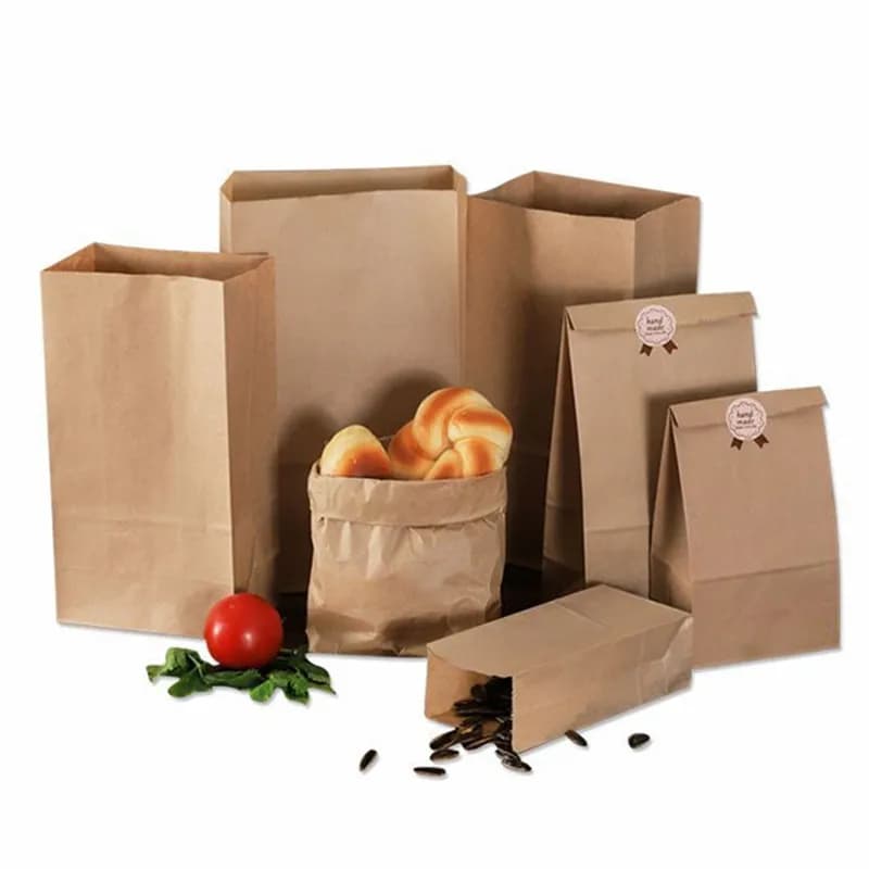 10pcs Kraft Sacchetti di Carta Marrone di Cibo di Carta Regalo Sacchetti di Sandwich di Pane Frutta Secca di Cottura Del Biscotto Della Caramella Borse Del Partito di Avvolgimento sacchetti regalo