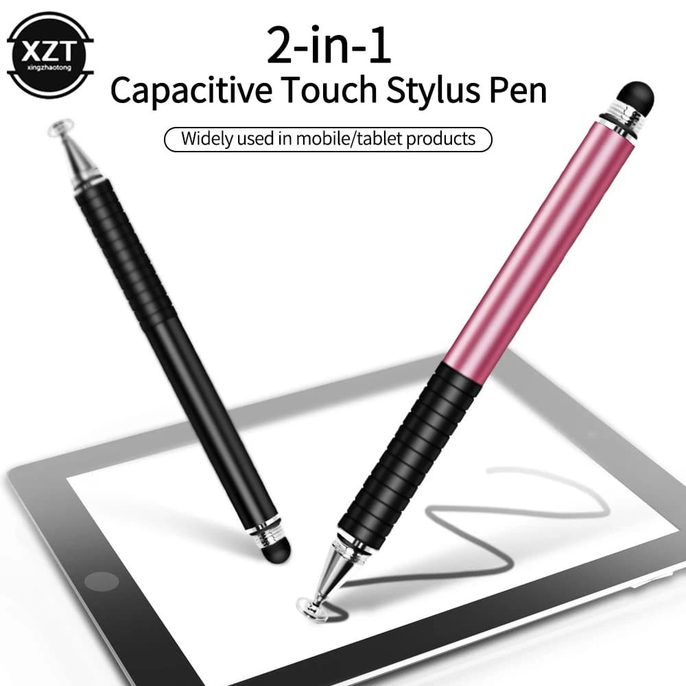 1 pz universale 2 in 1 stilo disegno Tablet penne schermo capacitivo Caneta Touch Pen per cellulare Android Phone Smart Pencil