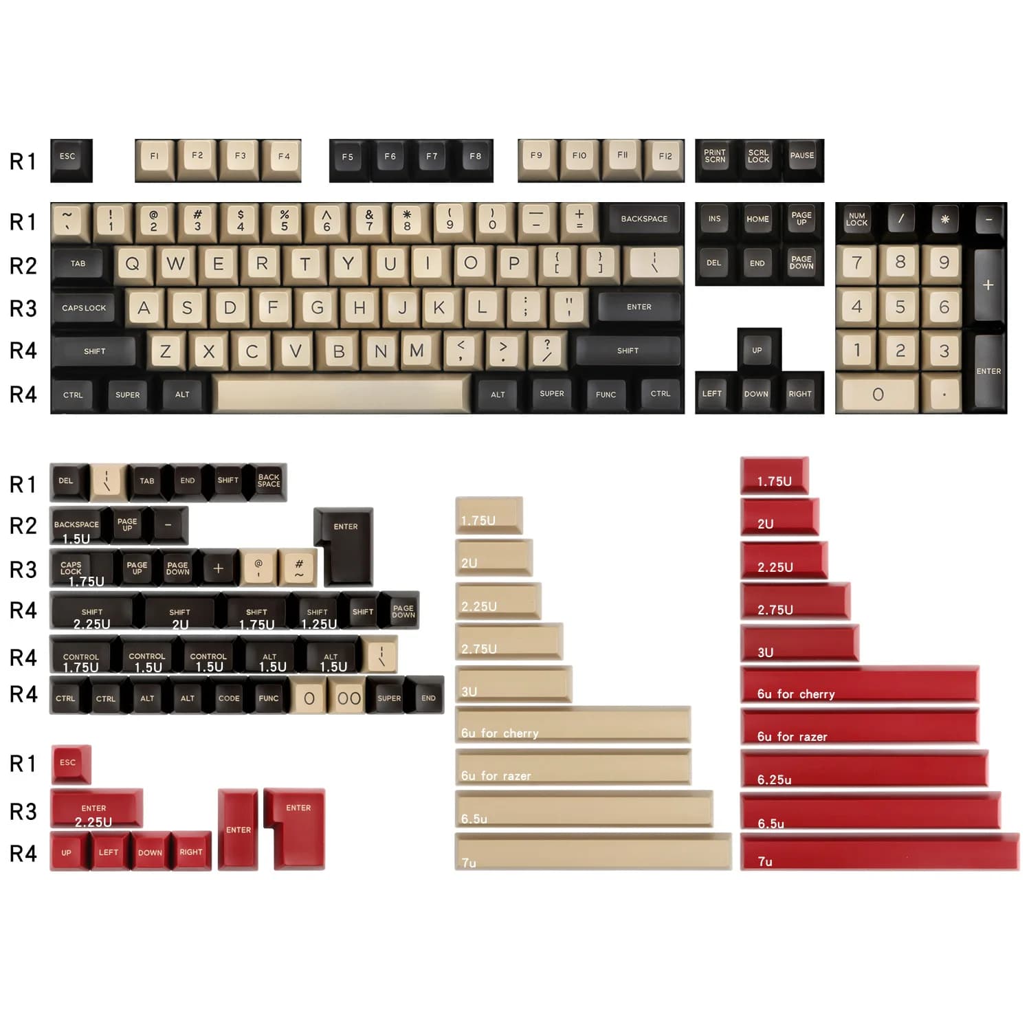 169 keys Original profile Domikey Western World Doubleshot ABS Keycap SA for mechanical keyboard
