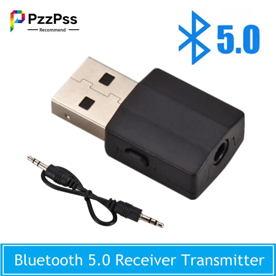 PzzPss New Bluetooth Receiver Transmitter 5.0 Mini Wireless Stereo AUX Music Adapter 3.5 mm for Auto Radio TV Bluetooth Headset