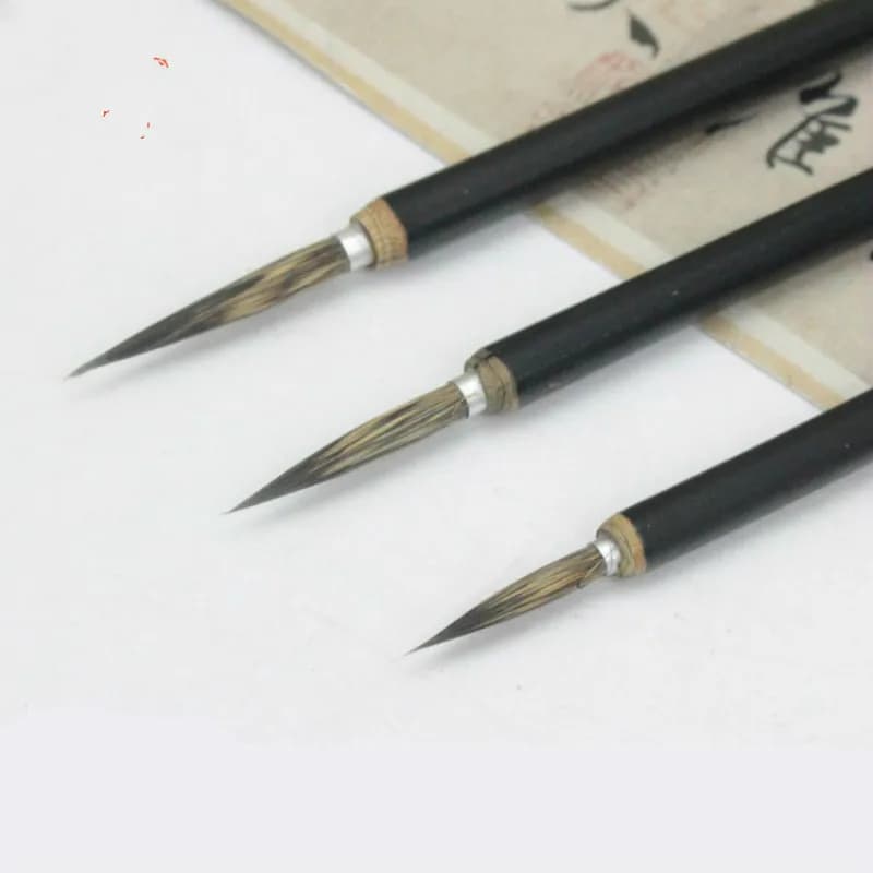 6pcs Mouse Whisker Hook Line Pens Chinese Calligraphy Writing Brush Set Watercolor Pen Character Outline Drawing Craft Supply